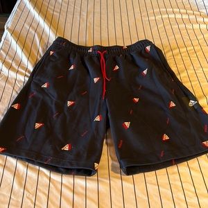 New Adidas MHE GFX Blue Men's Shorts Sweat Short Size Large